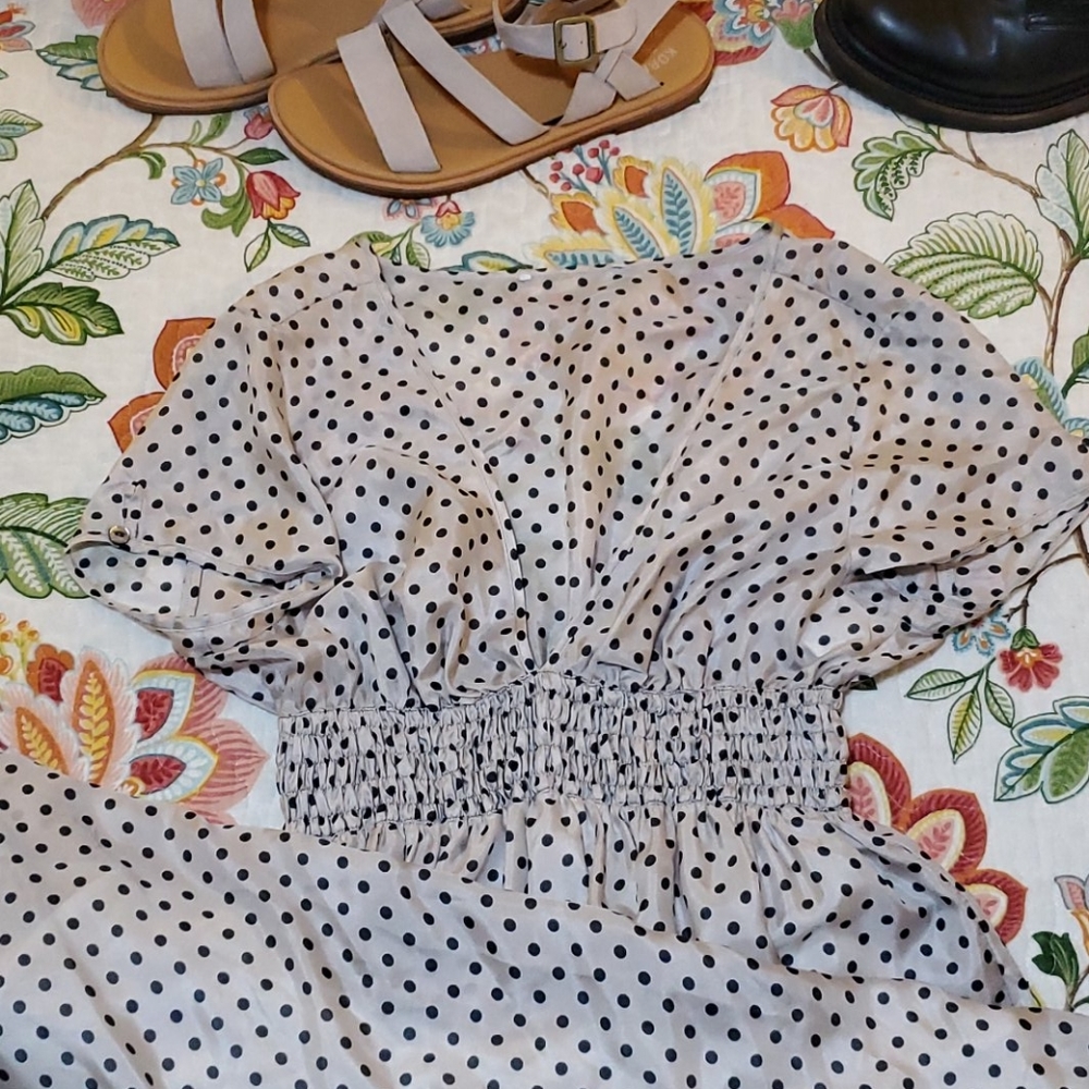Cute Silk Polkadot Dress sz 2-4 Max Studio Adorbs